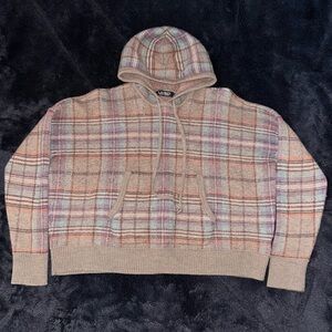Lauren Ralph Lauren Plaid Merino Wool Hoodie Sweater
-Size XXL